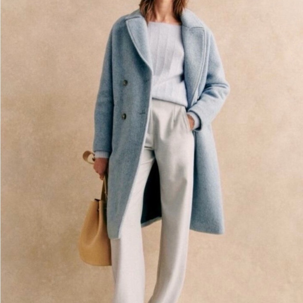 Sezane Vintage Blue Jim Coat